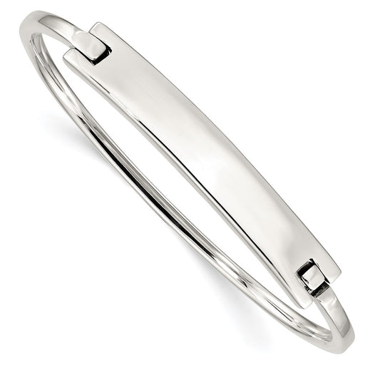 Quality Gold Sterling Silver ID Hinged Bangle Sterling Silver