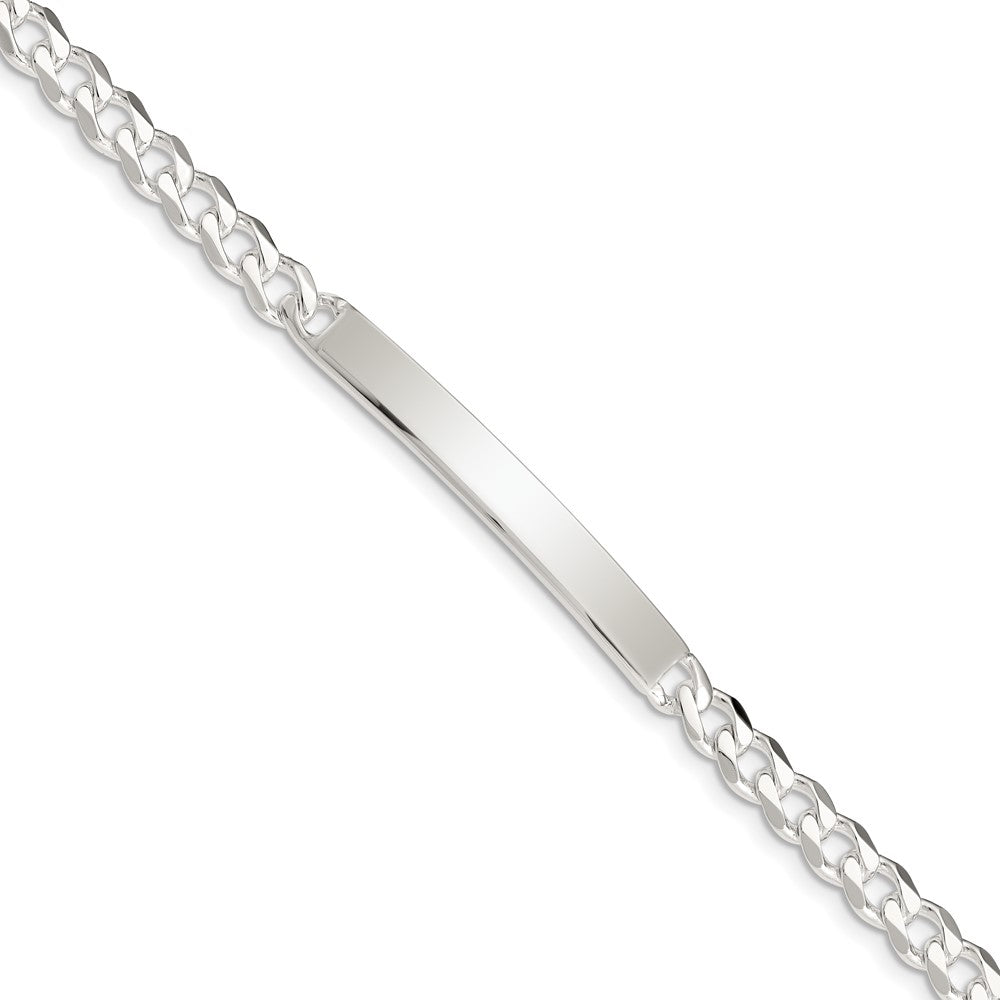 Quality Gold Sterling Silver Curb ID Bracelet Sterling Silver