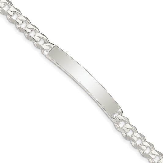 Quality Gold Sterling Silver Curb Link ID Bracelet Sterling Silver