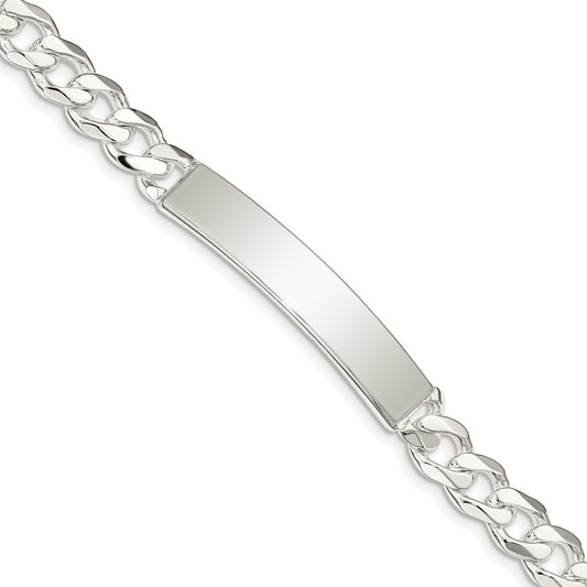 Quality Gold Sterling Silver Curb Link ID Bracelet Sterling Silver