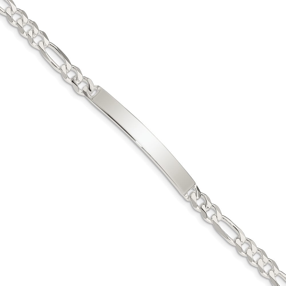 Quality Gold Sterling Silver Figaro Link ID Bracelet Sterling Silver
