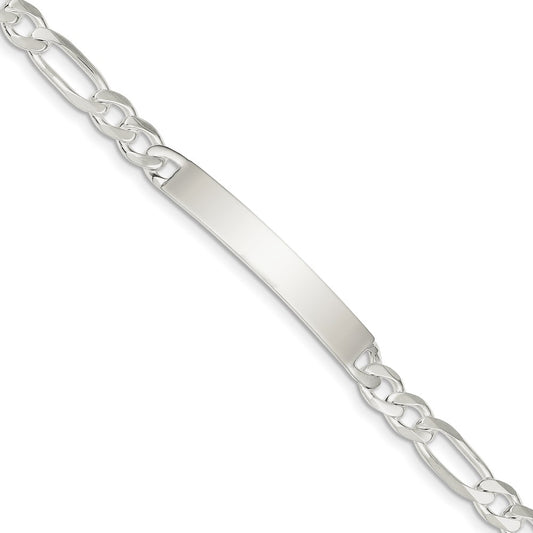 Quality Gold Sterling Silver Figaro ID Bracelet Sterling Silver