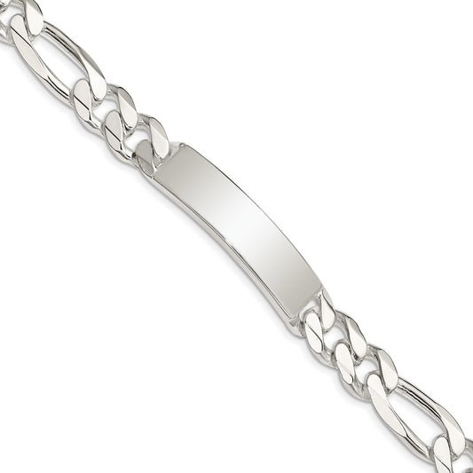 Quality Gold Sterling Silver Figaro Link ID Bracelet Sterling Silver