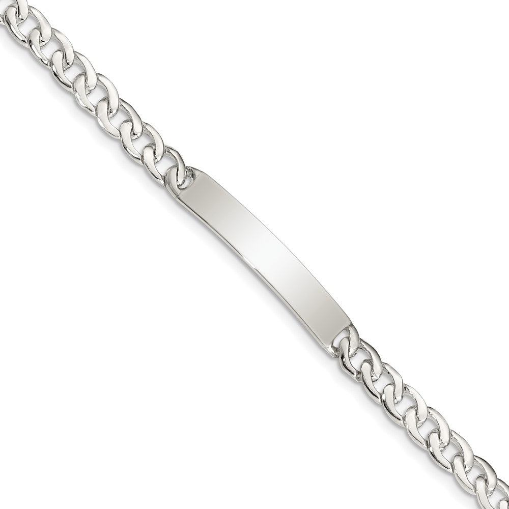 Quality Gold Sterling Silver Small ID Plate, Curb Link Bracelet Sterling Silver