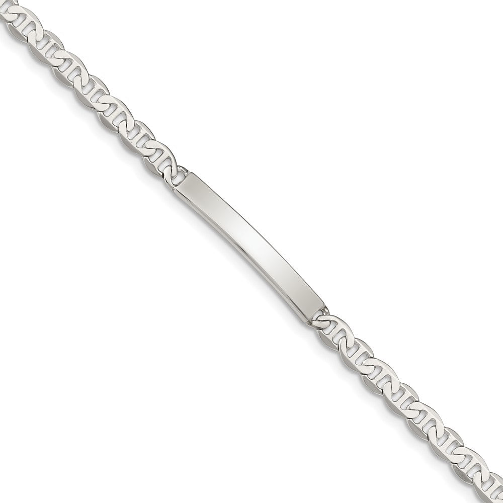 Quality Gold Sterling Silver 8inch Polished Engraveable Anchor Link ID Bracelet Sterling Silver