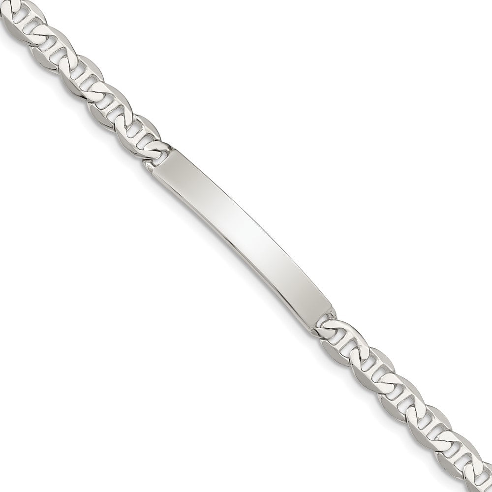 Quality Gold Sterling Silver 8inch Polished Engraveable Anchor Link ID Bracelet Sterling Silver