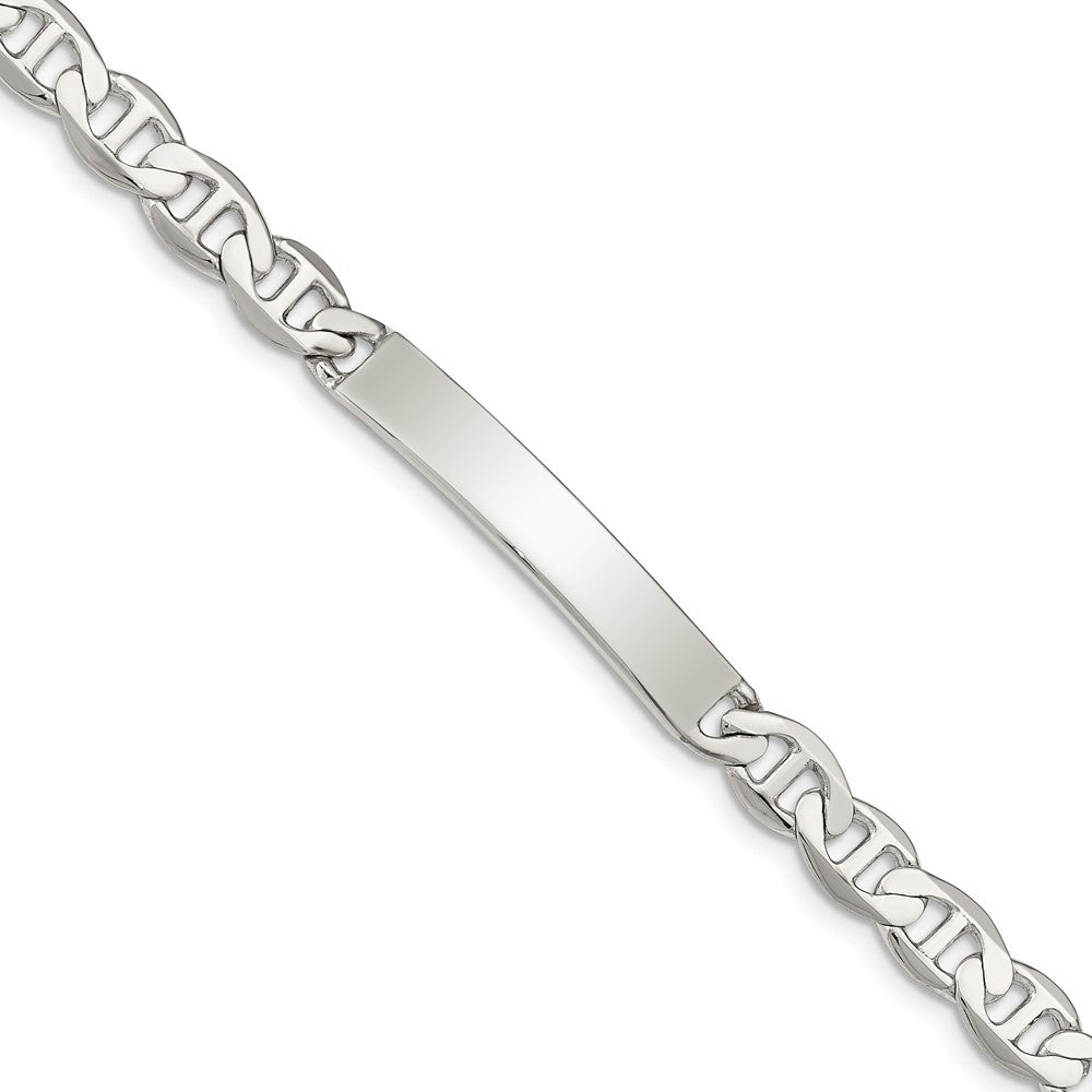 Quality Gold Sterling Silver Engraveable Anchor Link ID Bracelet Sterling Silver
