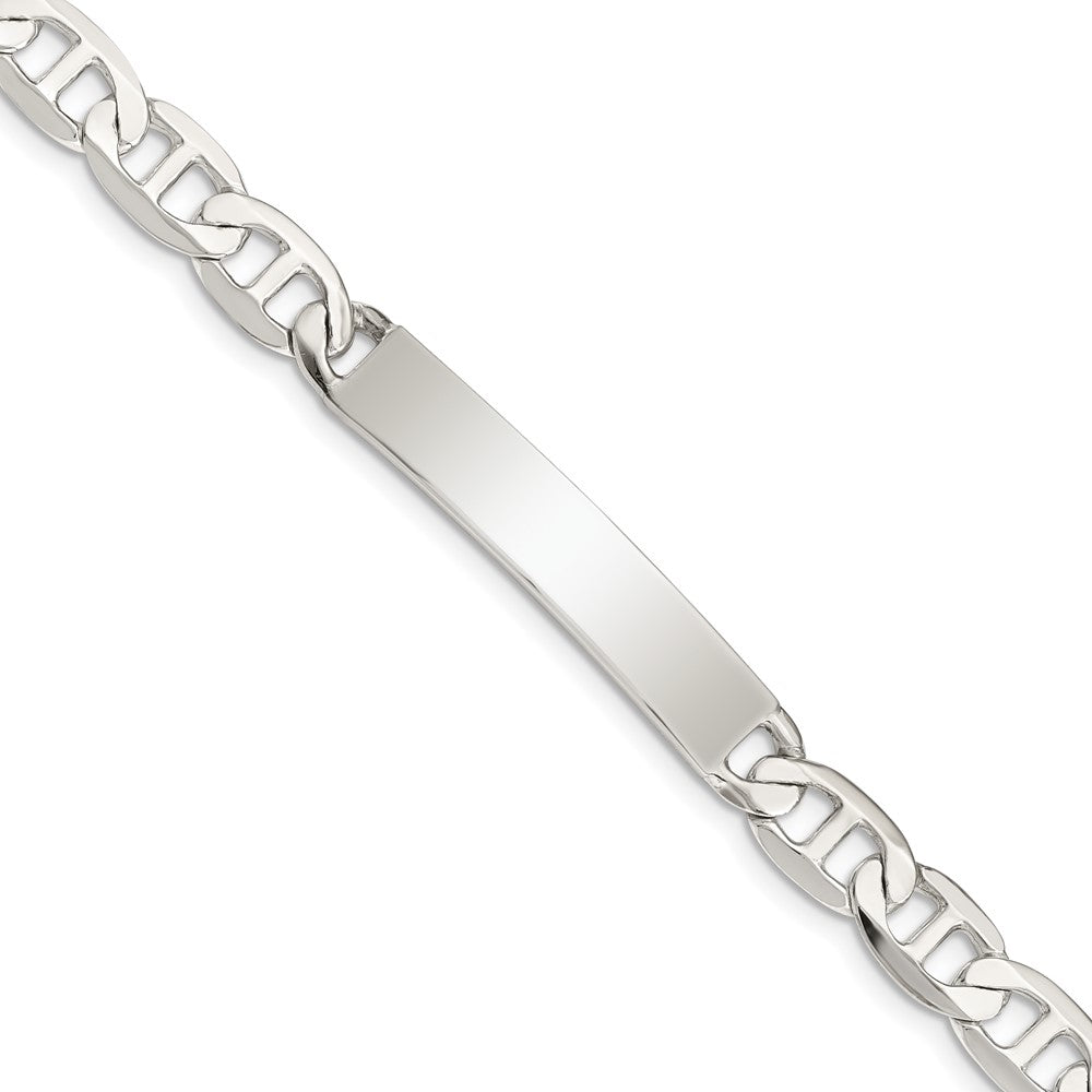 Quality Gold Sterling Silver 8inch Polished Engraveable Anchor Link ID Bracelet Sterling Silver