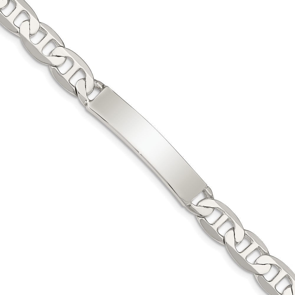 Quality Gold Sterling Silver 7inch Polished Engraveable Anchor Link ID Bracelet Sterling Silver