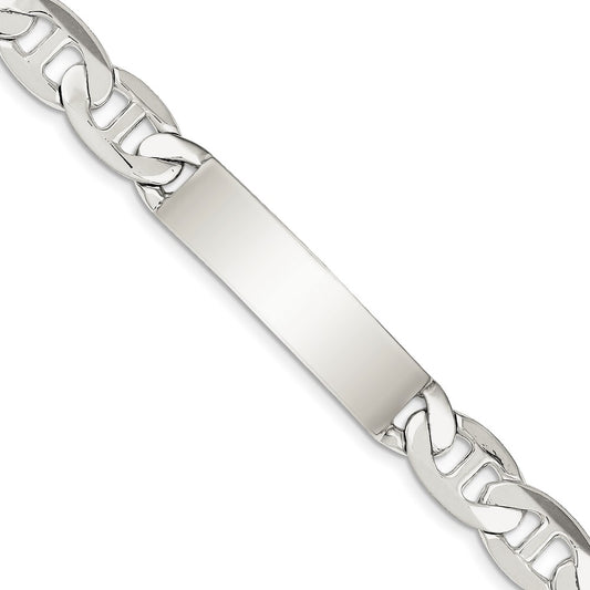Quality Gold Sterling Silver 8.5inch Polished Engraveable Anchor Link ID Bracelet Sterling Silver