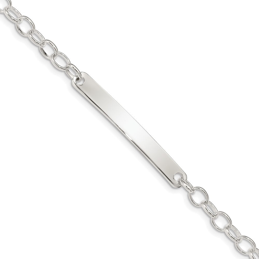 Quality Gold Sterling Silver Small Oval Rolo Link ID Bracelet Sterling Silver