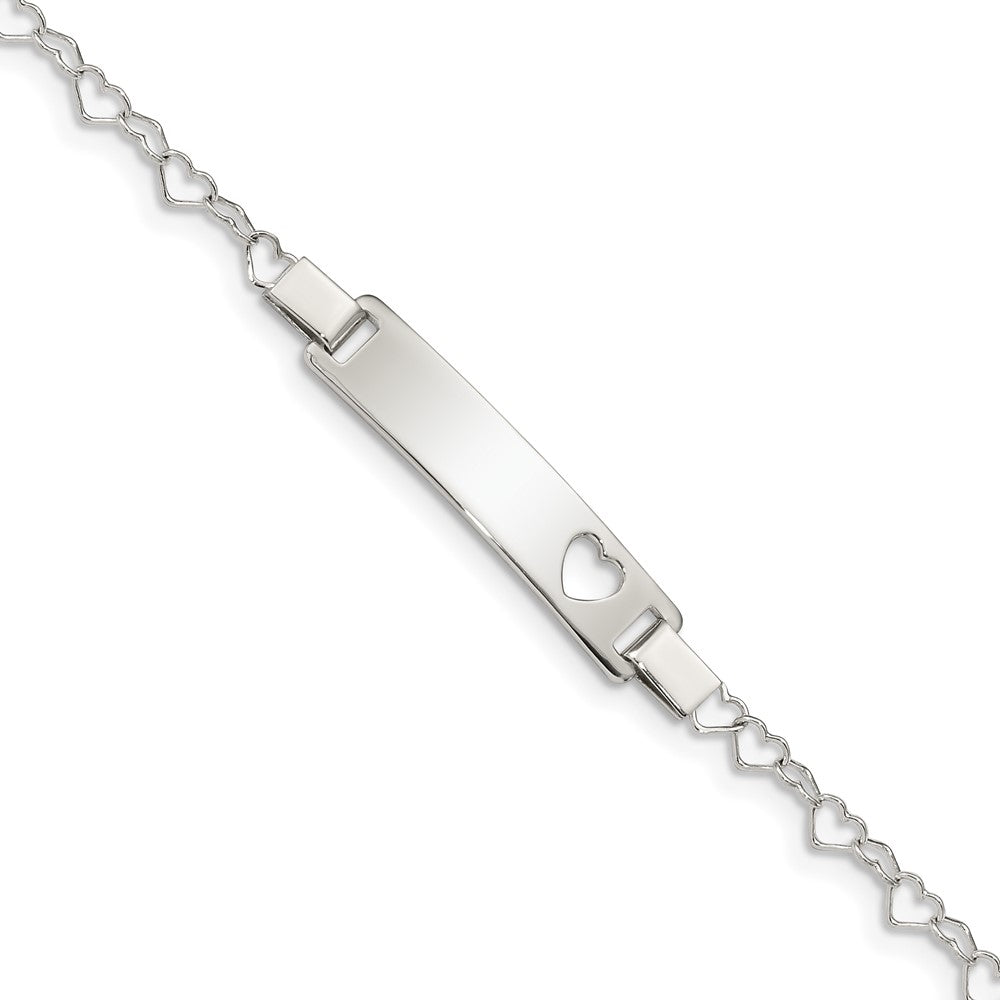 Quality Gold Sterling Silver Heart Baby ID Bracelet Sterling Silver