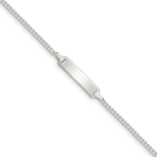 Quality Gold Sterling Silver Polished ID Plate with .75in ext. Children's Bracelet Sterling Silver