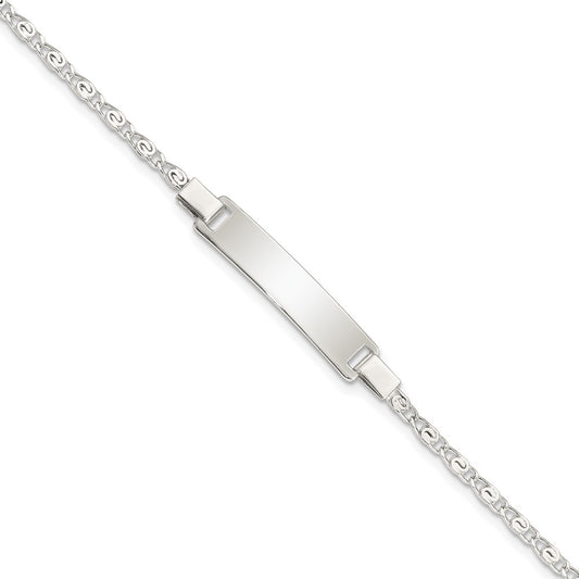 Quality Gold Sterling Silver Polished Engraveable Children's ID Bracelet Sterling Silver