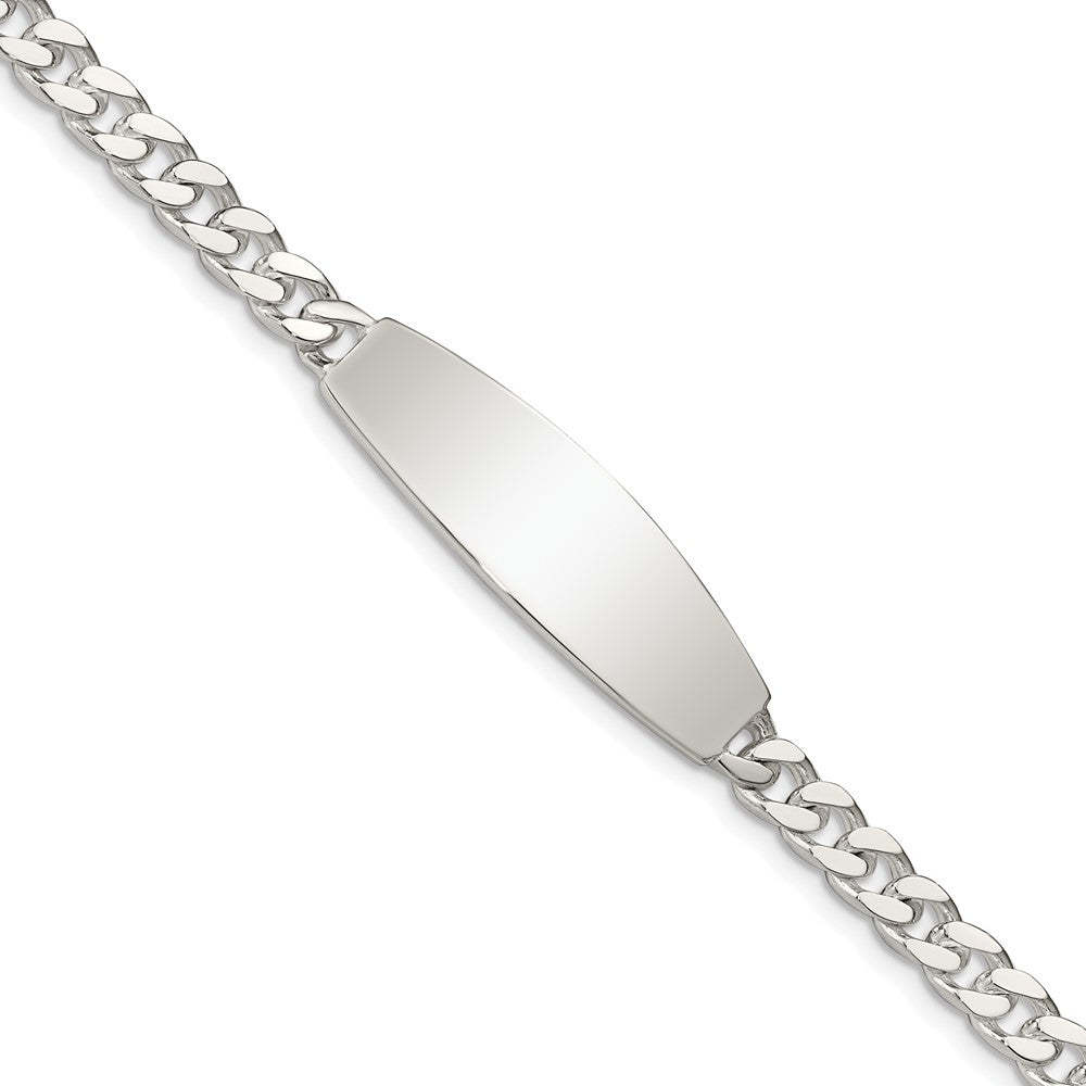 Quality Gold Sterling Silver Curb Link ID Bracelet Sterling Silver