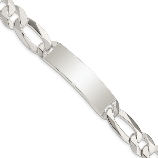 Quality Gold Sterling Silver Figaro Link ID Bracelet Sterling Silver