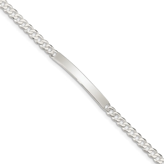 Quality Gold Sterling Silver Curb Link ID Bracelet Sterling Silver
