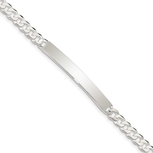 Quality Gold Sterling Silver Curb Link ID Bracelet Sterling Silver