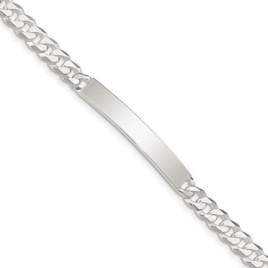 Quality Gold Sterling Silver Curb Link ID Bracelet Sterling Silver