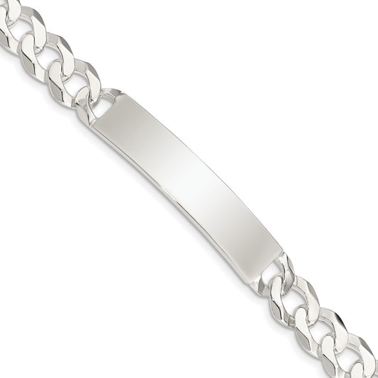 Quality Gold Sterling Silver Curb Link ID Bracelet Sterling Silver
