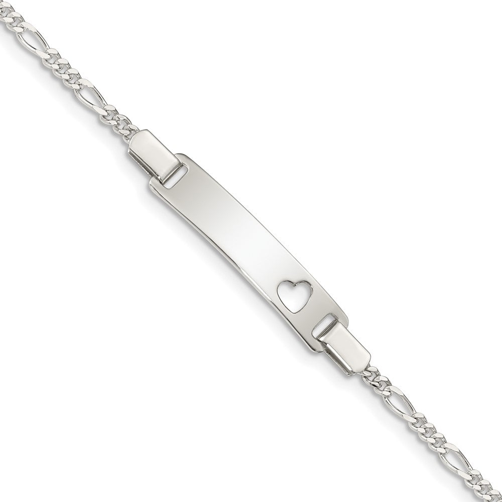 Quality Gold Sterling Silver Baby ID with Cut-out Heart Bracelet Sterling Silver