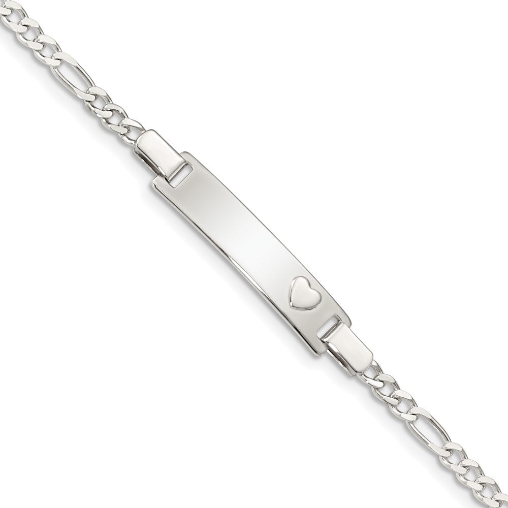 Quality Gold Sterling Silver Baby ID with Heart Bracelet Sterling Silver
