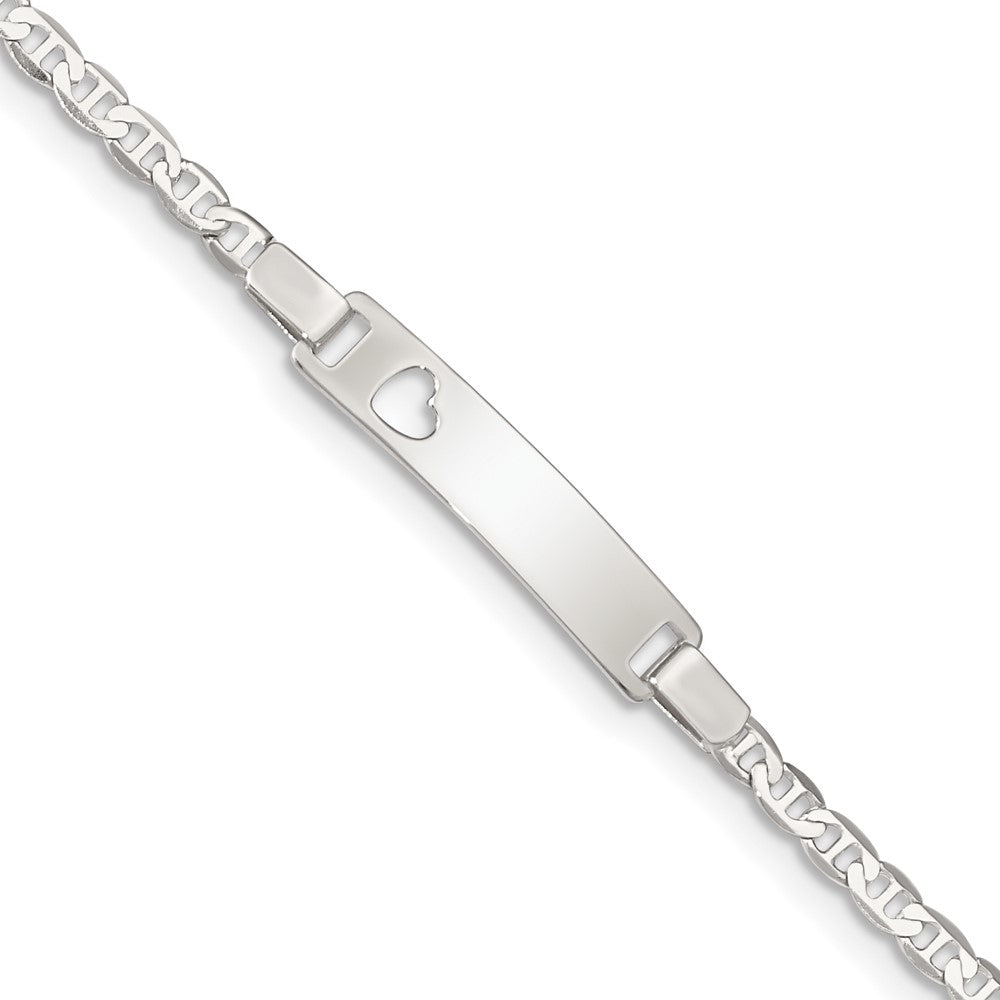 Quality Gold Sterling Silver Baby ID with Cut-out Heart Bracelet Sterling Silver