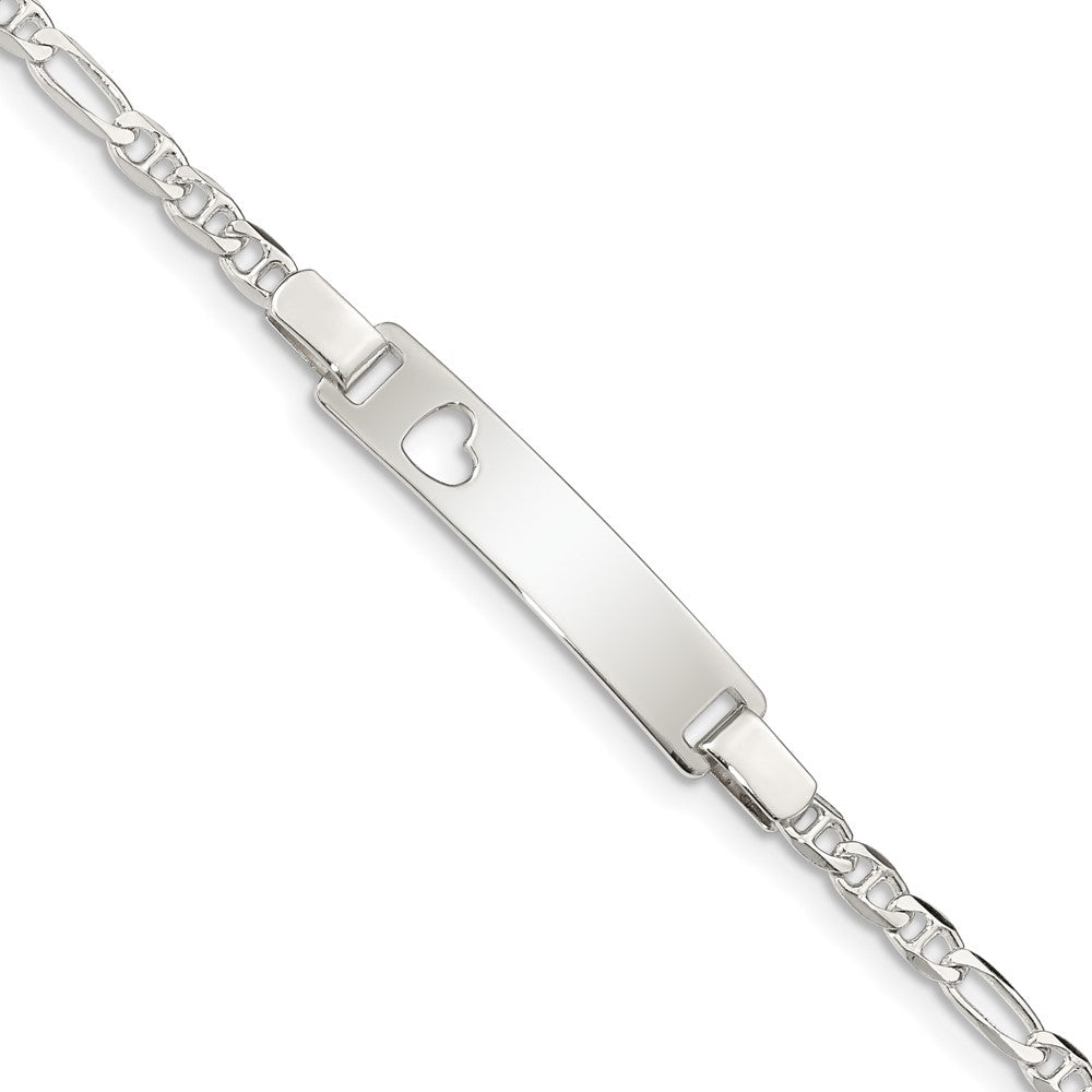 Quality Gold Sterling Silver Baby ID with Cut-out Heart Bracelet Sterling Silver