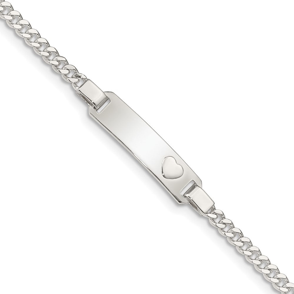 Quality Gold Sterling Silver Baby ID with Heart Bracelet Sterling Silver