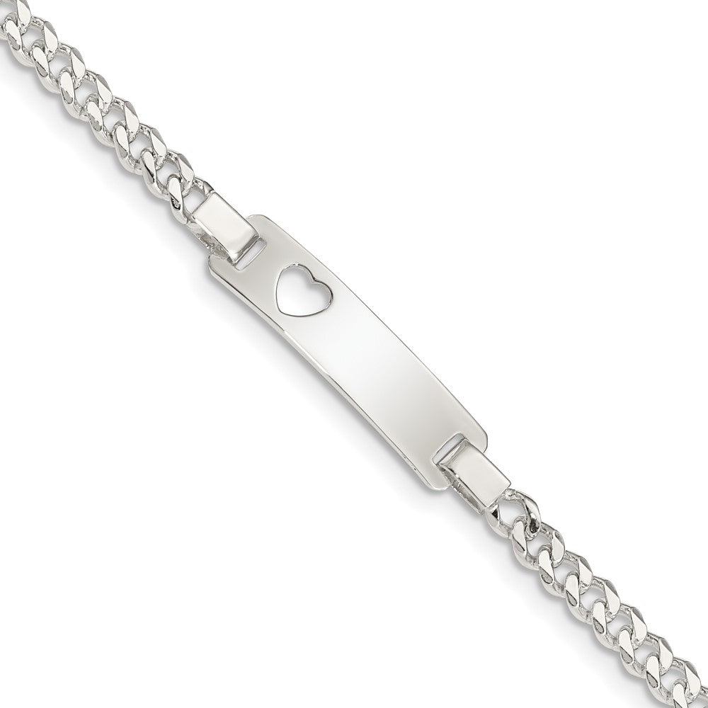 Quality Gold Sterling Silver Baby ID with Cut-out Heart Bracelet Sterling Silver