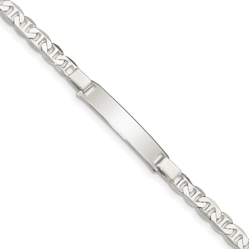 Quality Gold Sterling Silver Engraveable Childrens ID Anchor Link Bracelet Sterling Silver