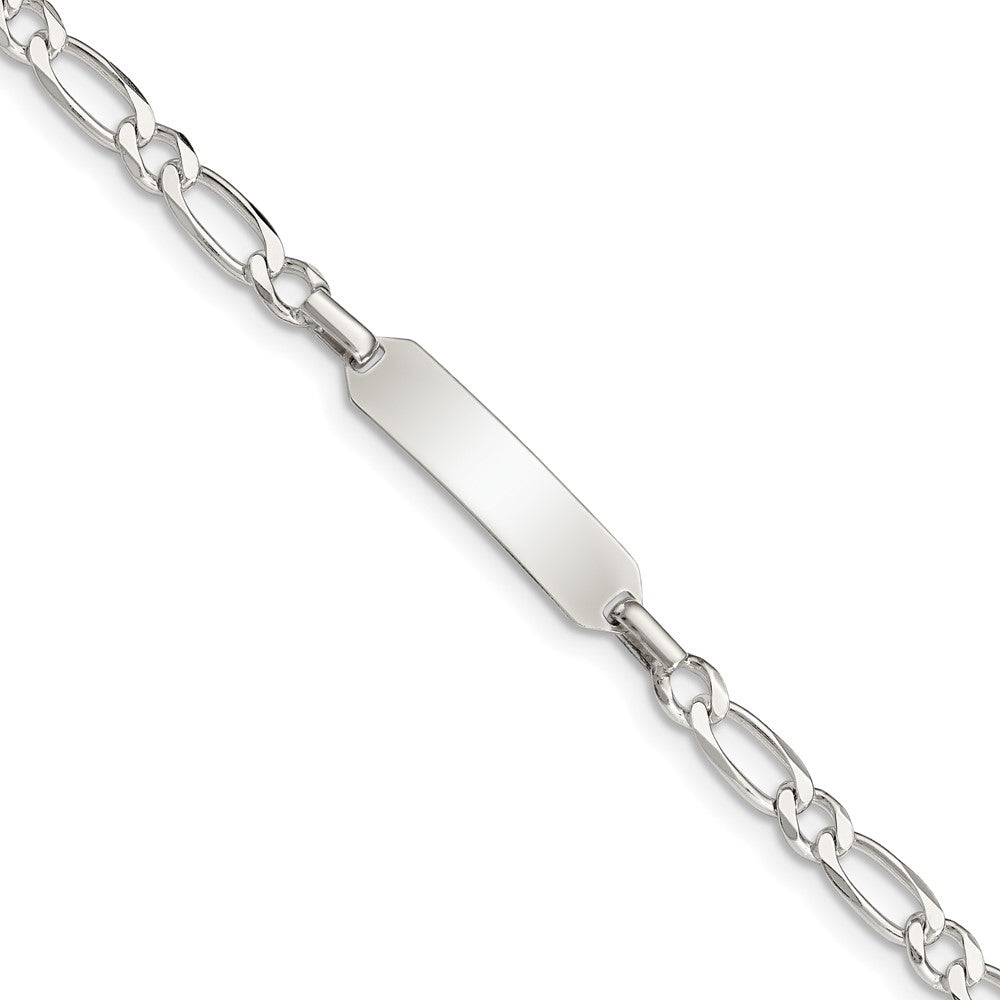 Quality Gold Sterling Silver 6inch Polished Engraveable Childrens ID Bracelet Sterling Silver