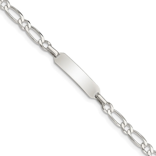 Quality Gold Sterling Silver 6inch Polished Engraveable Childrens ID Bracelet Sterling Silver