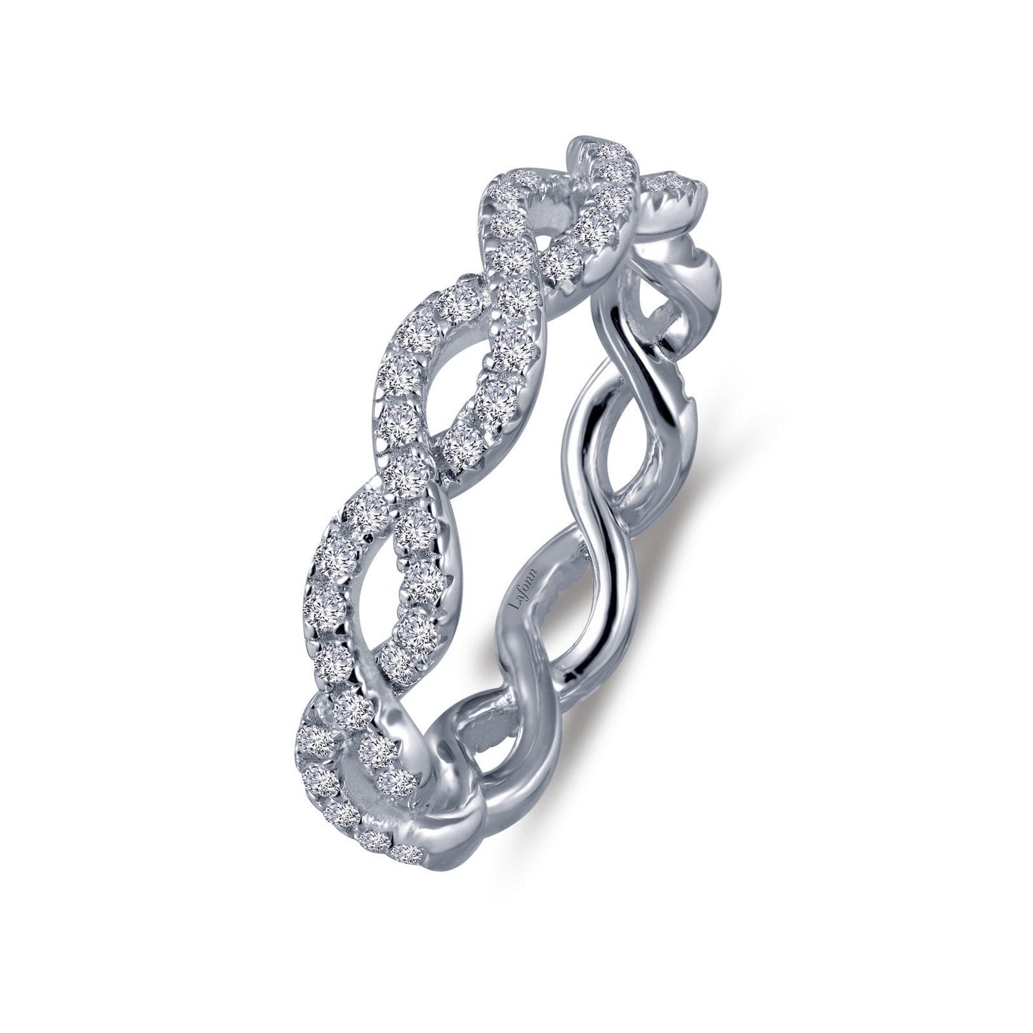 Lafonn Crossover Weave Band Simulated Diamond RINGS Size 10 Platinum 0.9 CTS