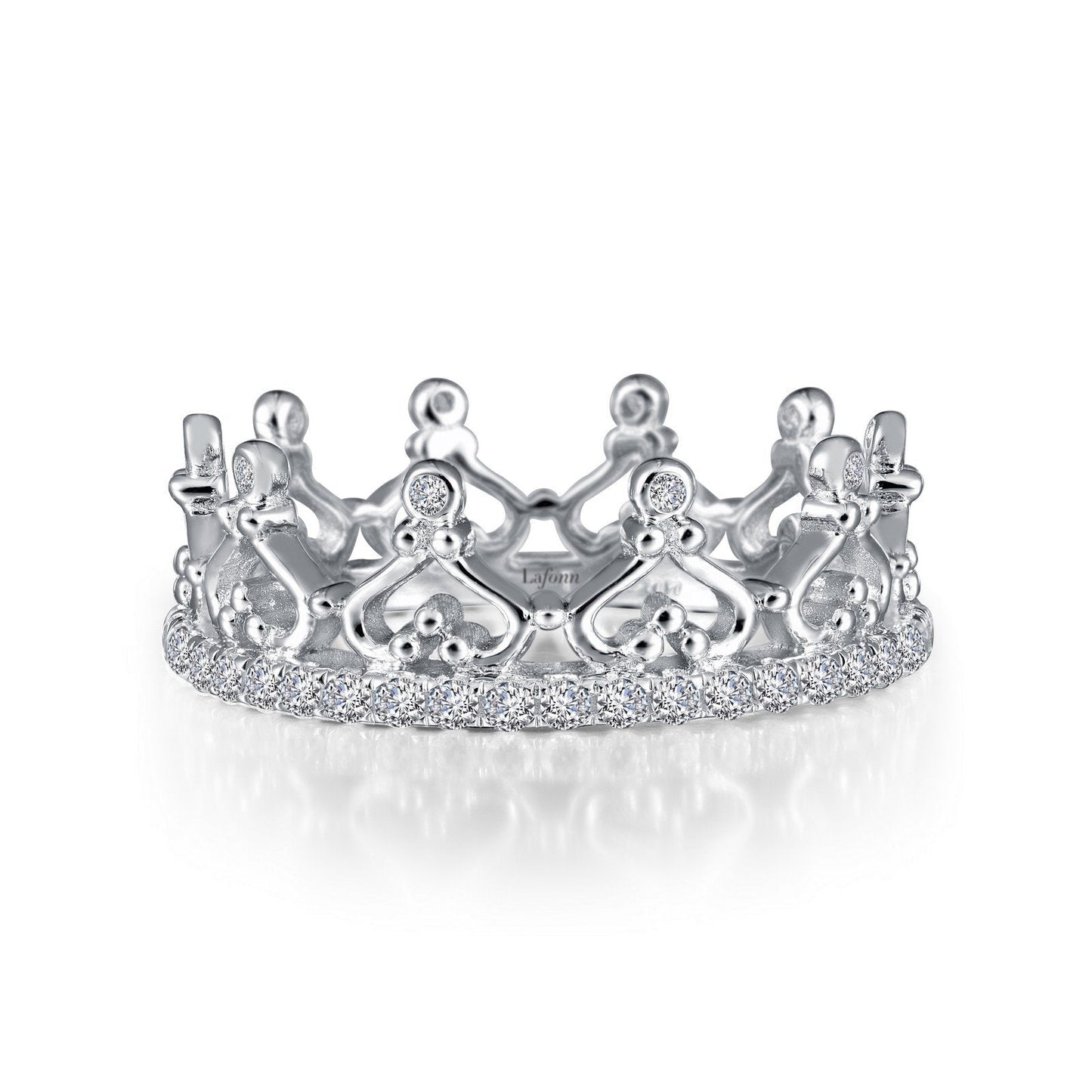 Lafonn Crown Eternity Ring Simulated Diamond RINGS Size 5 Platinum 0.55 CTS