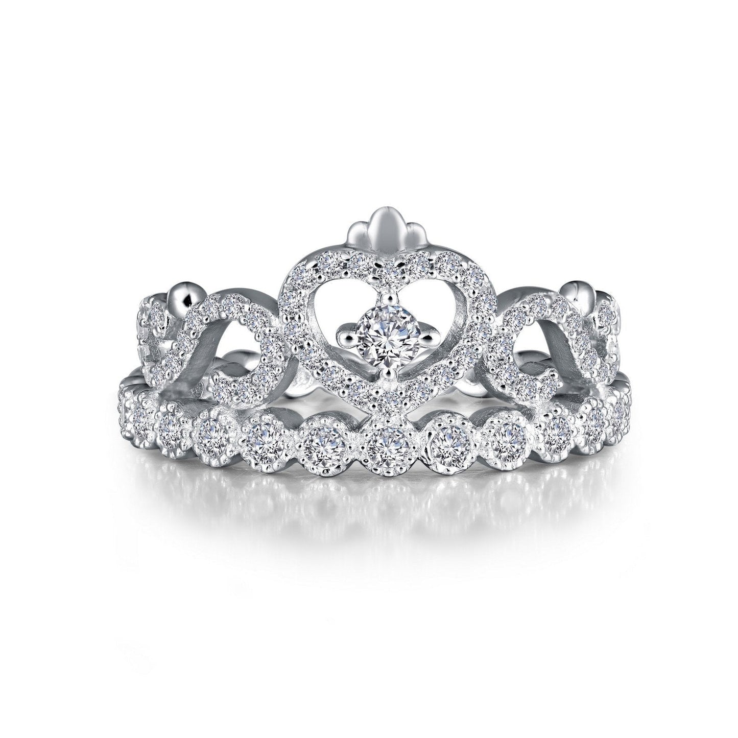 Lafonn Crown Eternity Ring Simulated Diamond RINGS Size 5 Platinum 1.4 CTS