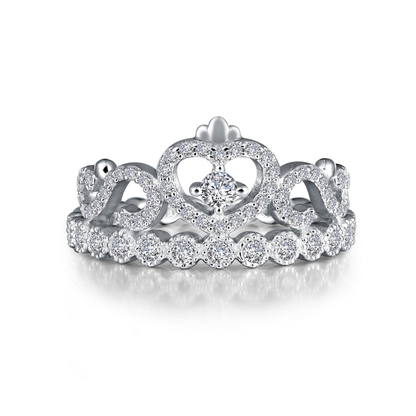 Lafonn Crown Eternity Ring Simulated Diamond RINGS Size 10 Platinum 1.4 CTS