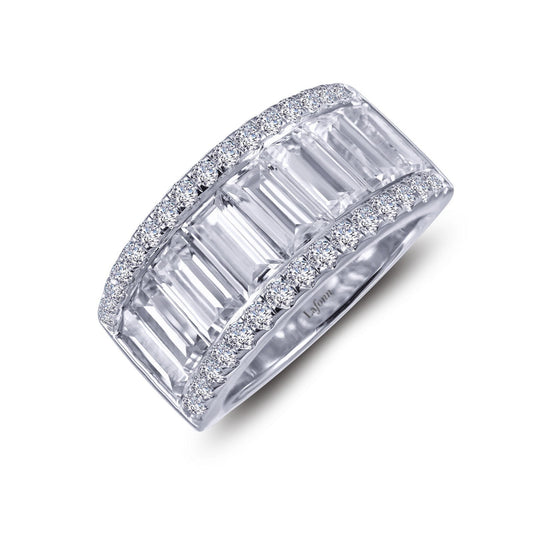 Lafonn Anniversary Eternity Band Simulated Diamond RINGS Size 10 Platinum 2.83 CTS