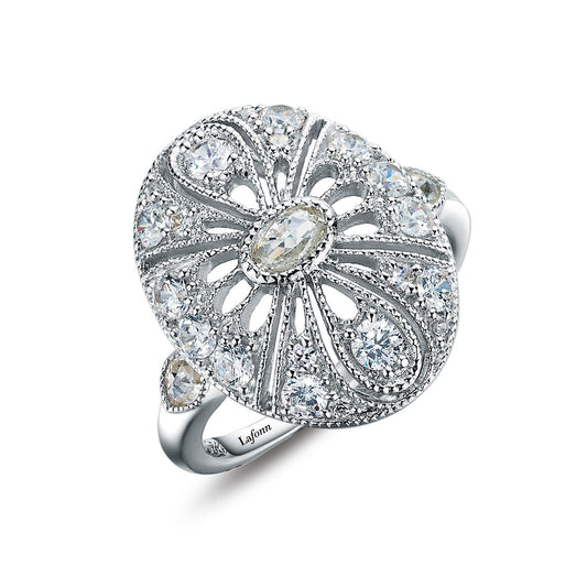 Lafonn Art Deco Inspired Engagement Ring Simulated Diamond RINGS Size 5 Platinum 1.46 CTS