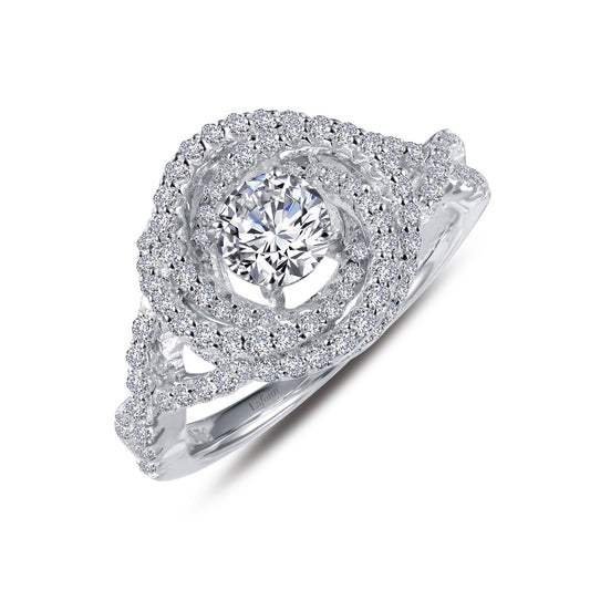 LaFonn Platinum Simulated Diamond 5.00mm Round, Approx. 0.46 CTW RINGS Circle Knot Engagement Ring