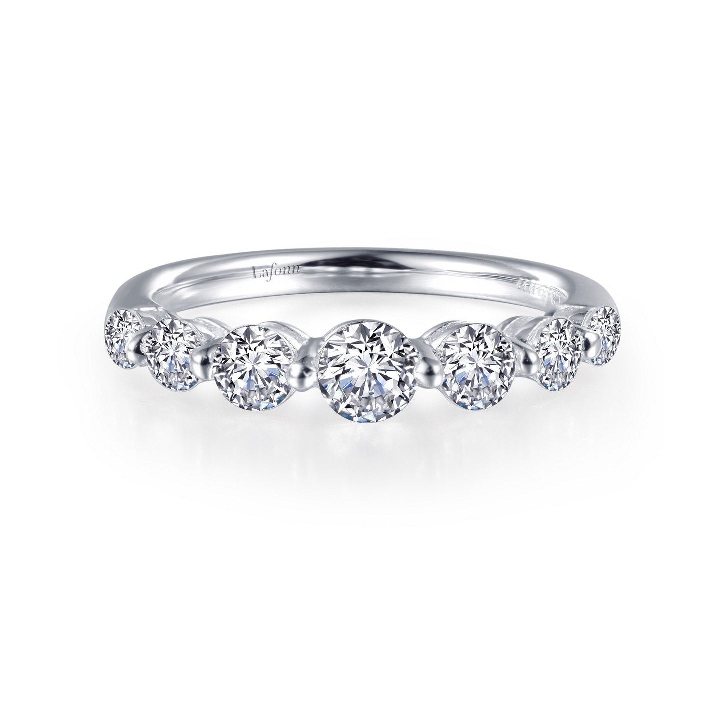 Lafonn 7 Symbols of Joy Half Eternity Band Simulated Diamond RINGS Size 10 Platinum 0.91 CTS
