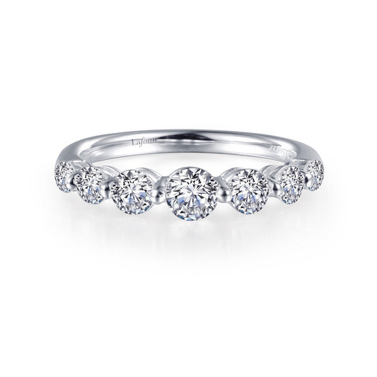 Lafonn 7 Symbols of Joy Half Eternity Band Simulated Diamond RINGS Size 10 Platinum 0.91 CTS