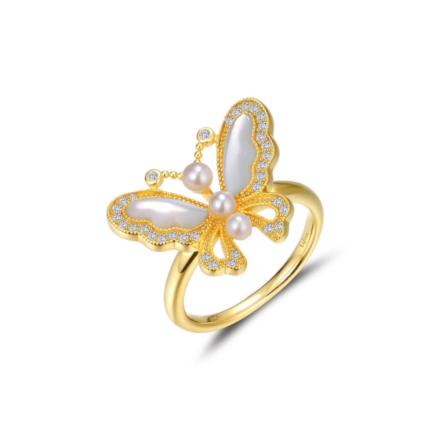 Lafonn Mother-of-Pearl Ring 37 Stone Count R0487PLG08