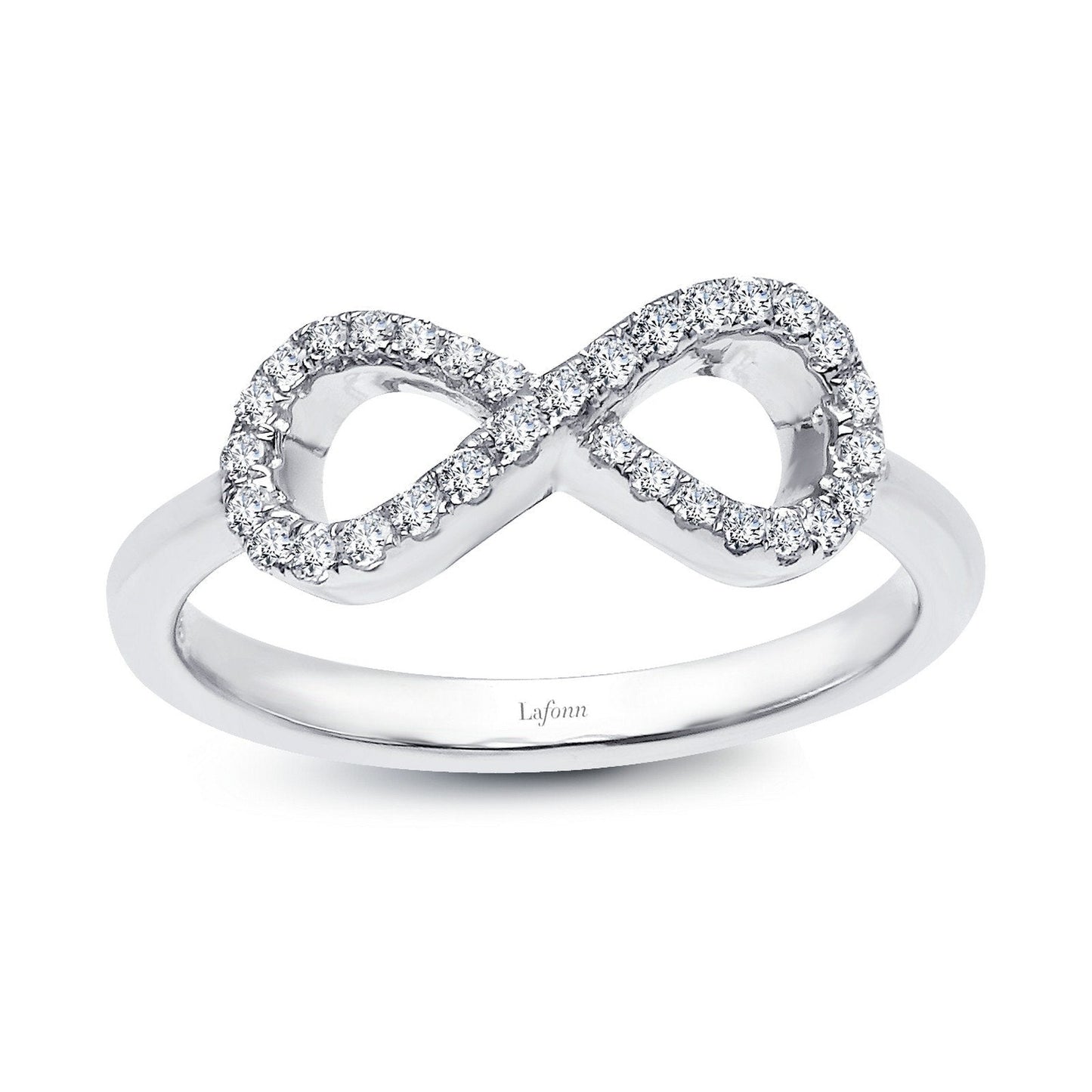 Lafonn 0.31 CTW Infinity Ring Simulated Diamond RINGS Size 9 Platinum 0.31 CTS