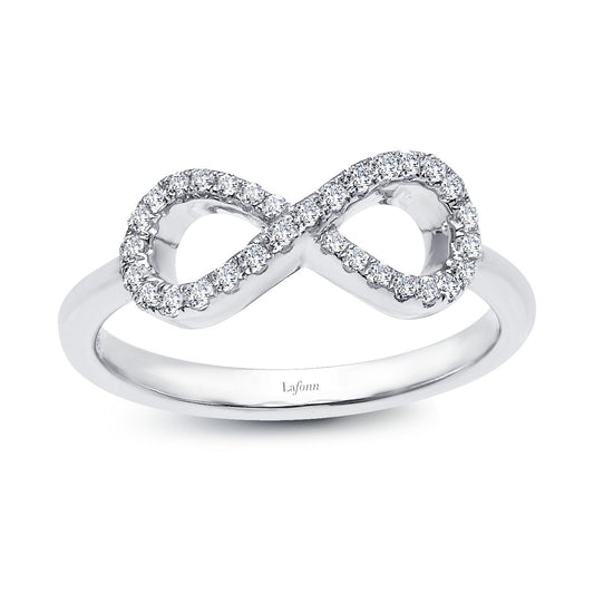 Lafonn 0.31 CTW Infinity Ring Simulated Diamond RINGS Size 10 Platinum 0.31 CTS
