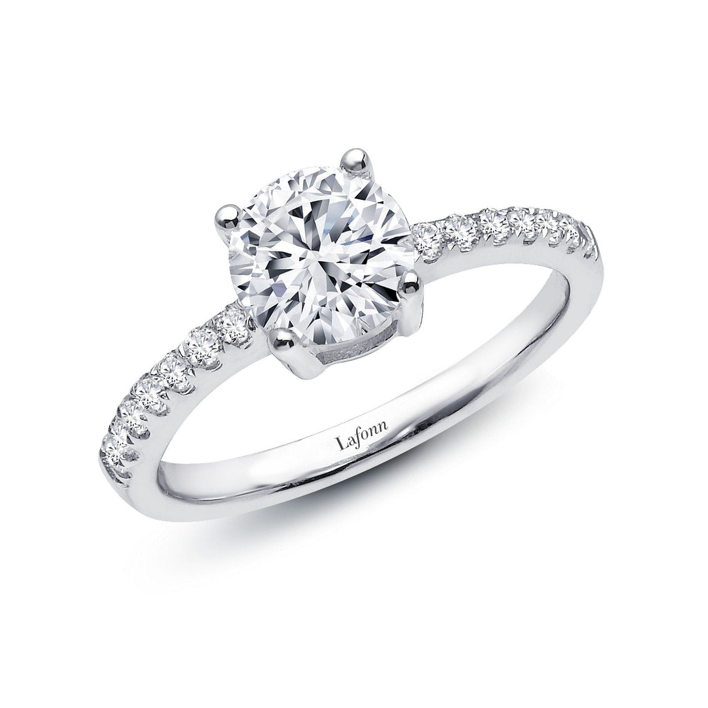 Lafonn 1.54 CTW Solitaire Engagement Ring Simulated Diamond RINGS Size 6 Platinum 1.54 CTS