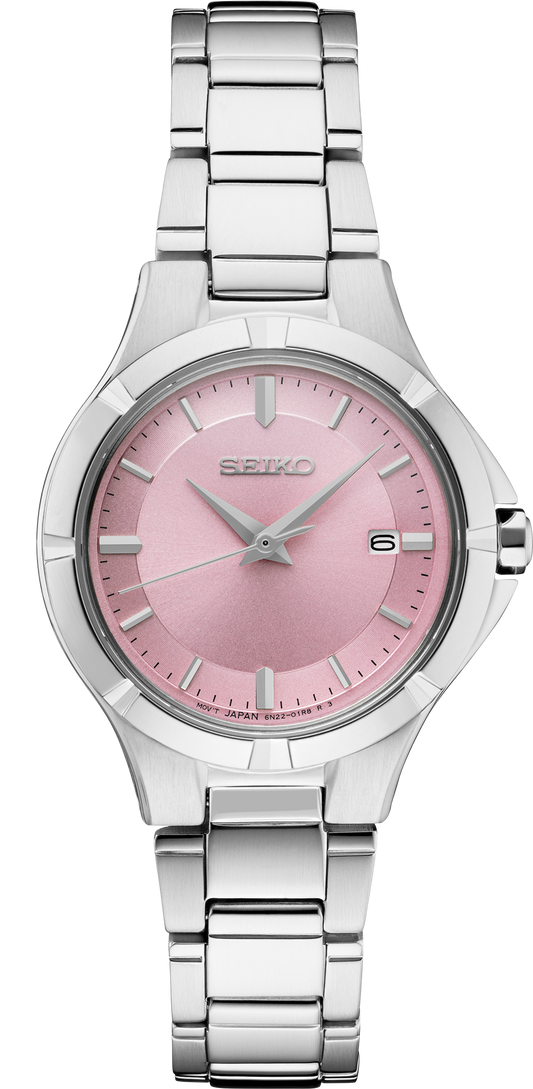Seiko Essentials Womens Silver Tone Stainless Steel Bracelet Watch SUR413