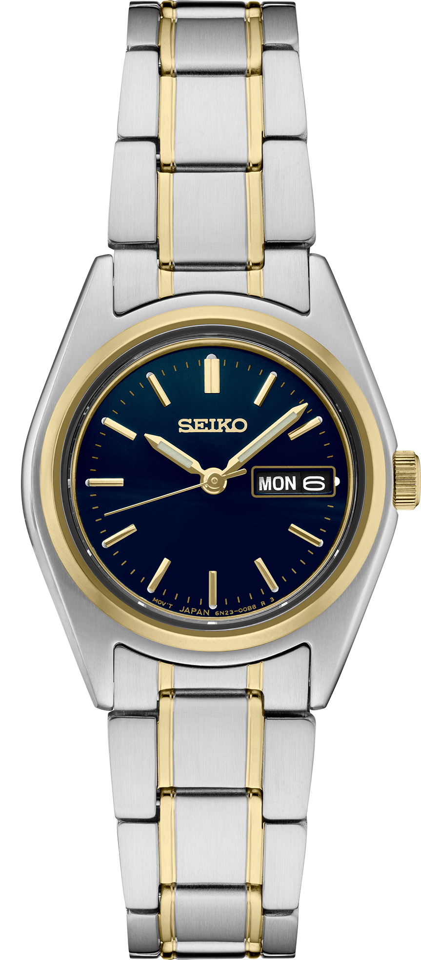 Seiko Essentials Womens Two Tone Stainless Steel Bracelet Watch SUR436