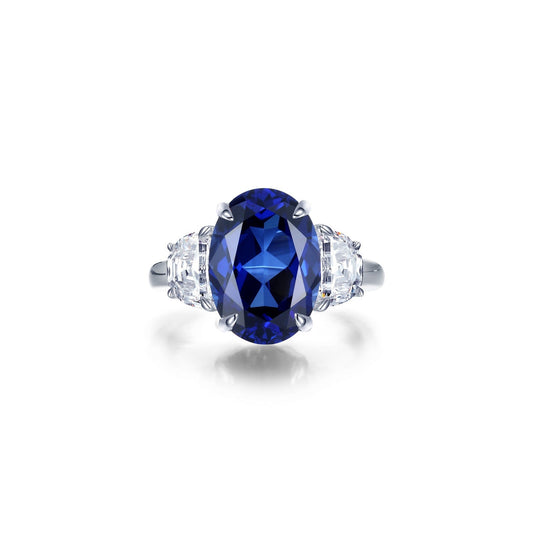 Lafonn 7 CTW Fancy Lab-Grown Sapphire Three-Stone Ring