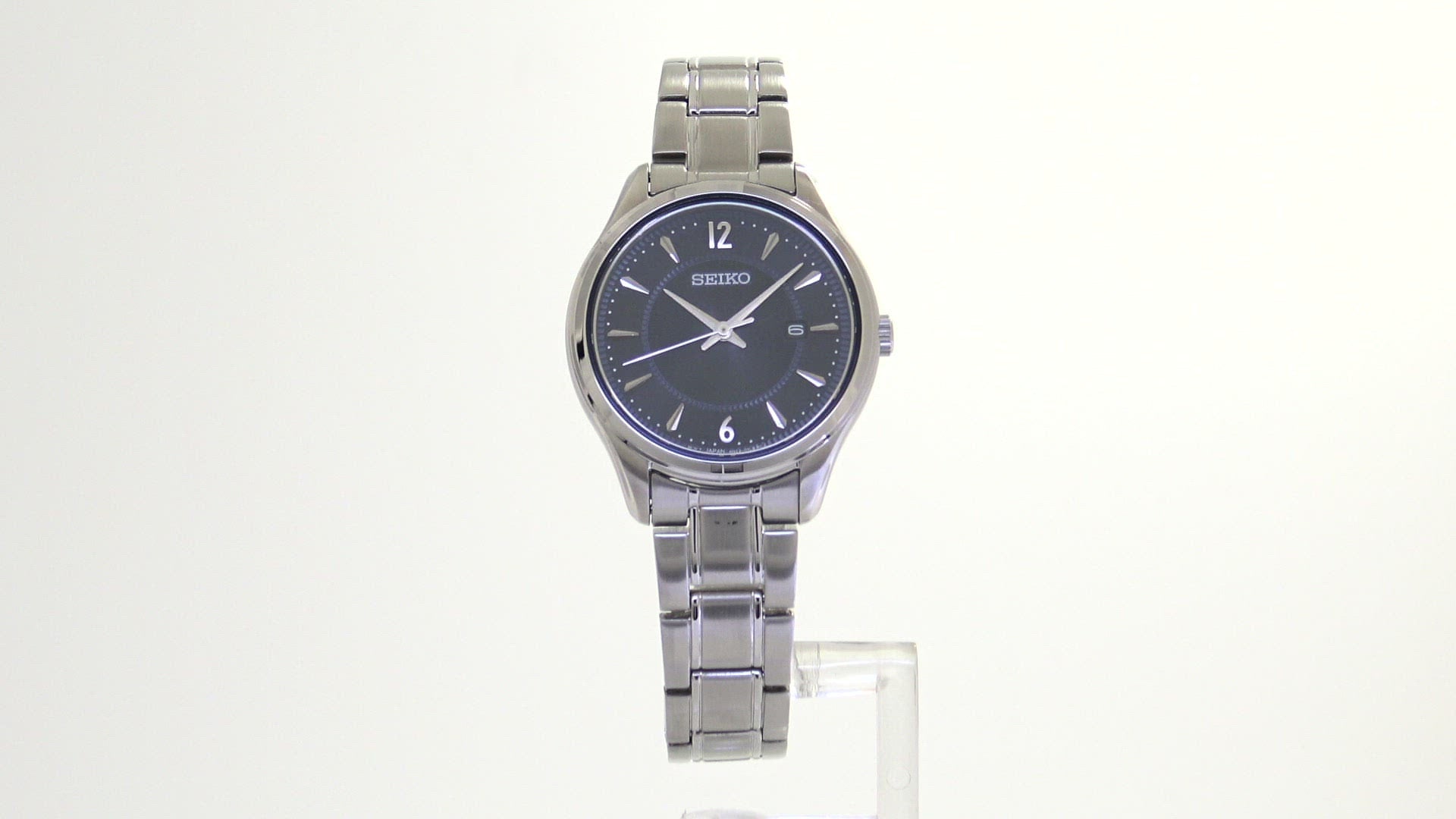 Seiko Noble Quartz Blue Dial Stainless Steel Ladies Watch SUR425